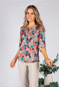 Honeycomb and Floral Design Top