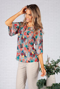 Honeycomb and Floral Design Top