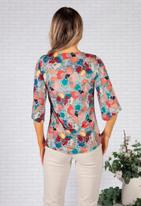 Honeycomb and Floral Design Top