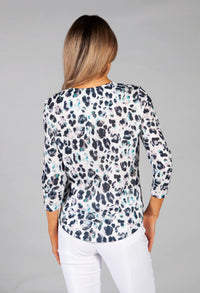 Leopard Print Diamante Detail Top