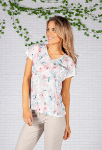 Pastel Poppy Print Top