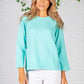 Turquoise Chevron Knit Top