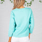 Turquoise Chevron Knit Top