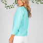 Turquoise Chevron Knit Top