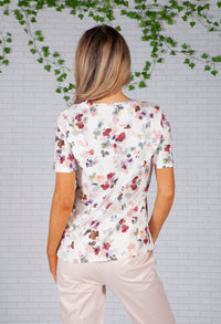 Abstract Floral Print T-Shirt