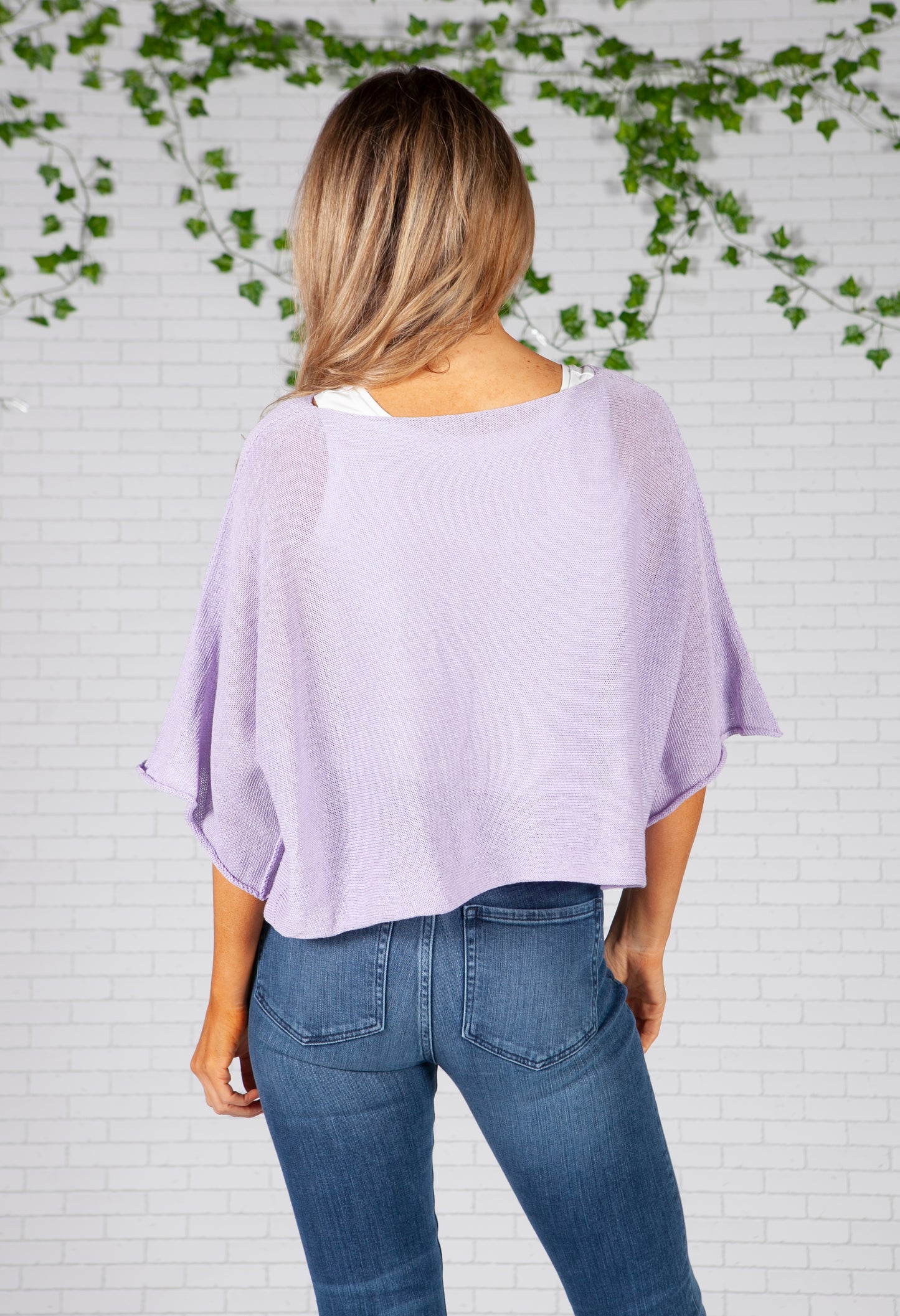 Lavender Lightweight Cropped Knit Pullover