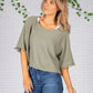 Moss Green Lightweight Cropped Knit Pullover