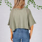 Moss Green Lightweight Cropped Knit Pullover