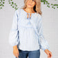 Baby Blue Floral broderie anglaise Blouse