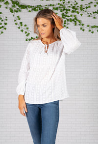 White Floral broderie anglaise Blouse