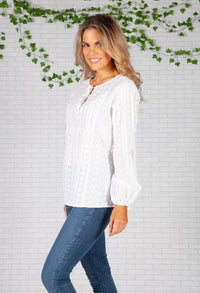 White Floral broderie anglaise Blouse