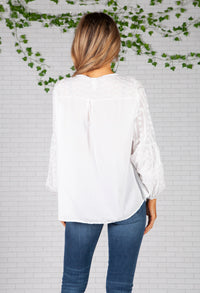 White Floral broderie anglaise Blouse