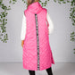 Hot Pink Long Quilted Gilet