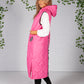 Hot Pink Long Quilted Gilet