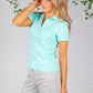 Turquoise Pleated Shoulder Top