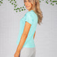 Turquoise Pleated Shoulder Top