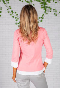 Bright Pink Shirt Detailed Top