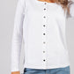 Pleated Front Panel White Button up