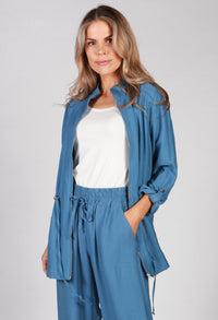 Denim Blue Draw String Blazer