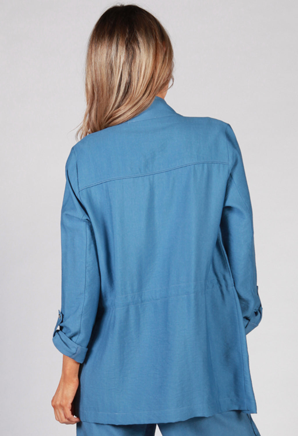 Denim Blue Draw String Blazer