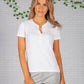 White Collarless Diamante Detail Top