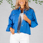 Cropped Royal Blue Denim Jacket