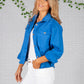 Cropped Royal Blue Denim Jacket