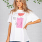 Abstract Face Print White T-Shirt