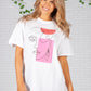 Abstract Face Print White T-Shirt