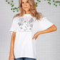 Leaf Print White T-Shirt