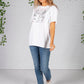 Leaf Print White T-Shirt