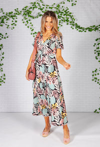 Tropical Wrap Dress-1