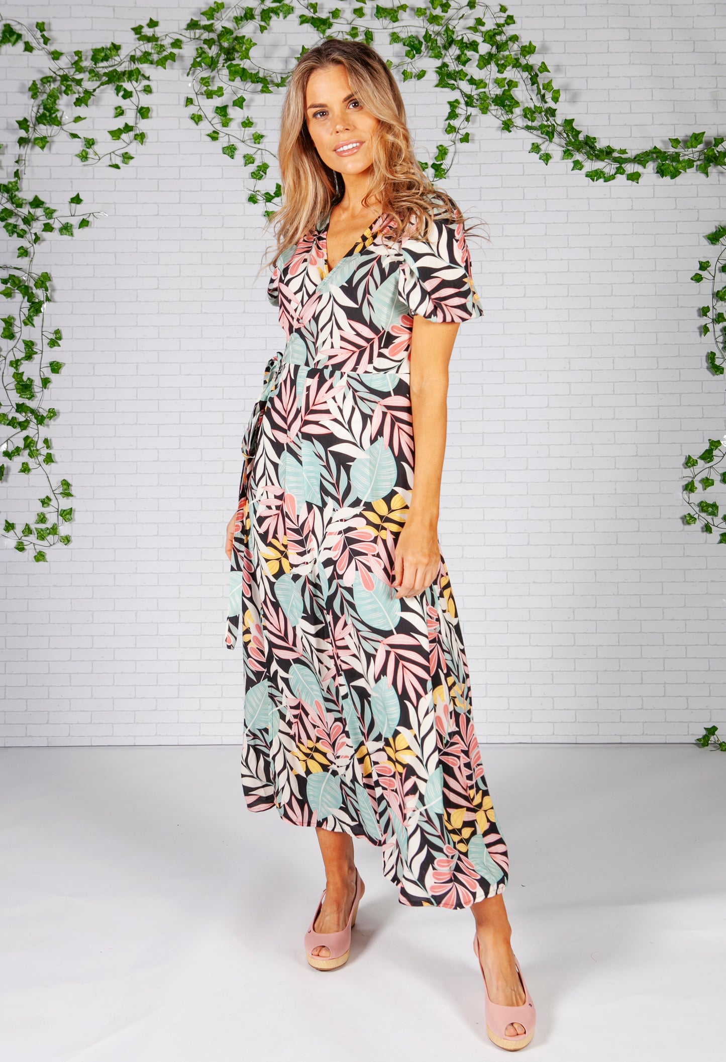 Tropical Wrap Dress-1