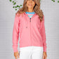 Bright Pink Knit Zip Up Hoodie