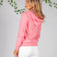 Bright Pink Knit Zip Up Hoodie