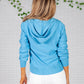 Bright Blue Knit Zip Up Hoodie