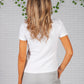 White Pleated Shoulder Top