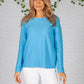 Bright Blue Fine Ribbed Knit