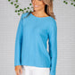 Bright Blue Fine Ribbed Knit