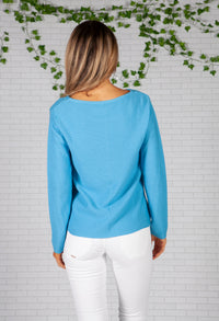 Bright Blue Fine Ribbed Knit