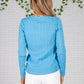 Blue Polo Cable Knit Pullover