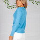 Blue Polo Cable Knit Pullover