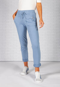 Light Blue Joggers with Side Zip Pockets