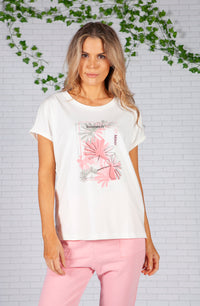 Summer Print Cream T-Shirt