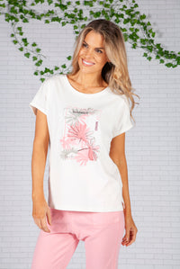 Summer Print Cream T-Shirt