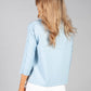 3/4 Sleeve Sweatshirt With Patch Pocket Detail in powder blue