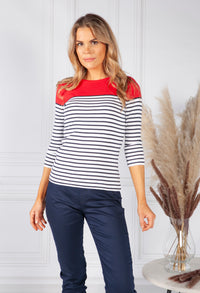 Ruby Red Stripe Top