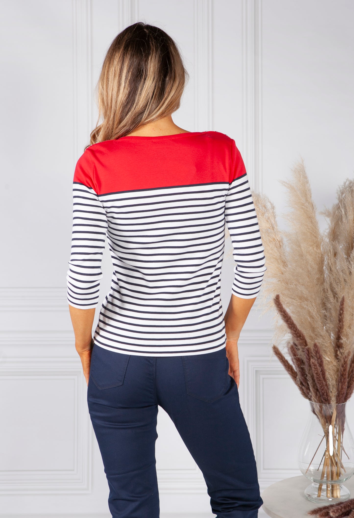 Ruby Red Stripe Top