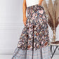 Vintage Tiered Floral Print Skirt