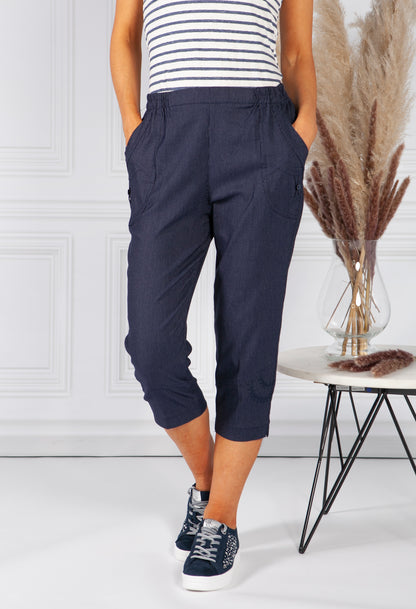 Pinstripe Navy Trousers